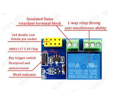 ESP8266 için 5V Kablosuz Röle Modülü