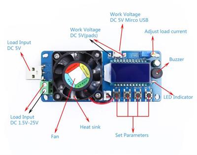 FX25 BATARYA YÜK TEST ALETİ 25W STK394(4A/25W)