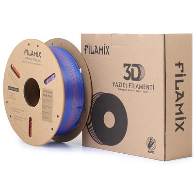 Filamix Silk Mystic PLA Filament 1.75mm 1Kg-Mavi-Yeşil-Turuncu