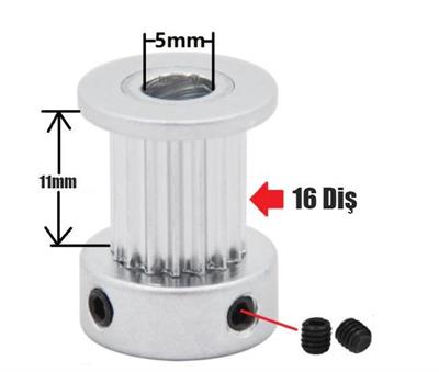 GT2 16 Diş Kasnak 10mm Kayış İçin(5mm)