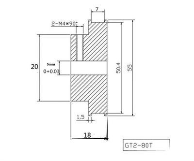 Gt2 6mm 80 Diş Kasnak (İç Çap 5 mm)