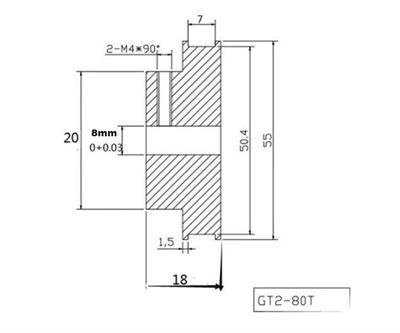 Gt2 6mm 80 Diş Kasnak (İç Çap 8 mm)