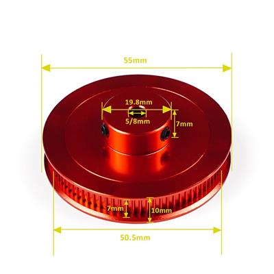 Gt2 6mm 80 Diş Kasnak Kırmızı (İç Çap 5 mm)