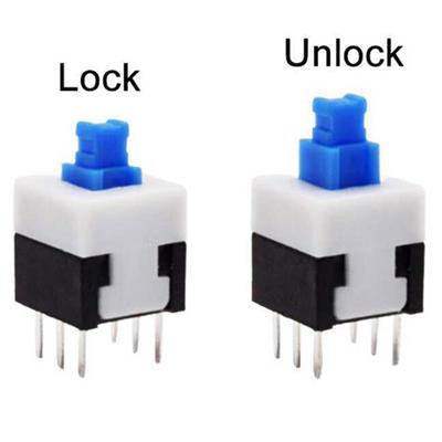 IC-197 6 Pinli Kalıcı Push Buton Kare Yaylı 7x7mm