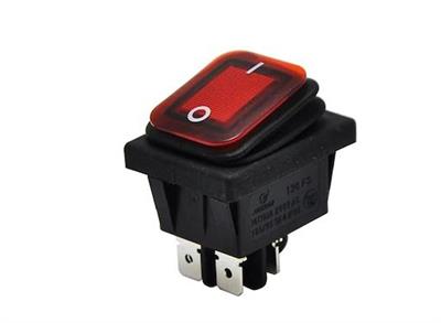 KCD2 201 Su Geçirmez Siyah ON-OFF Anahtar 4 Pin(Kırmızı)