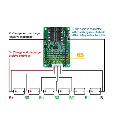 Kablolu Soketli 6S 20A BMS 25.2V 18650 Lityum-LiPo Pil Şarj Koruma Modülü-Termistörlü