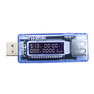 Keweısı KWS-V20 Led Ekranlı Usb Voltmetre Ampermetre Usb Sarj ve Kapasite Cihazı(3-9V 0-3A)