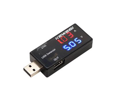 Keweısı Usb Akım Ve Voltaj Ölçer Çift Usb Çıkışlı(3-9V 0-3Amper)