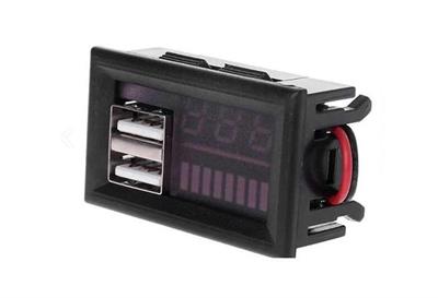 Kırmızı Led Ekran Dijital Voltmetre Usb 5V 2A Çıkışlı DC12V