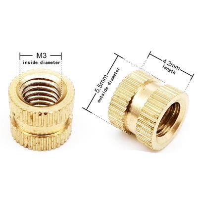 M3x5.5x4.2 Pirinç İnsert Somun 3D Baskı İçin Çakma Somun