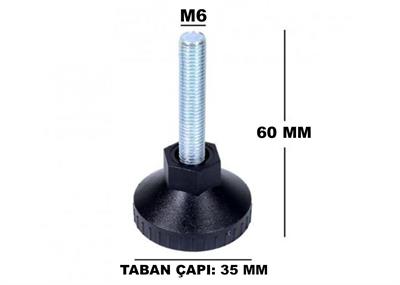 M6 Pingo Profil Ayak(Çap 35mm Yükseklik 6cm)