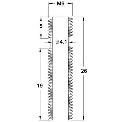 M6x26mm 4.1 Delik Barrel(4.1 Bore)
