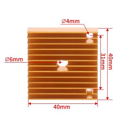 MK7-MK8 Pasif Soğutucu Blok Altın-Type B(40x40x11mm)