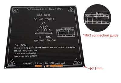 Mk3 Isıtıcı Tabla 12-24 v(Alüminyum)