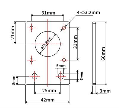 Nema 17 Düz Motor Tutucu Siyah Renk(20x20 Sigma Profil İçin)