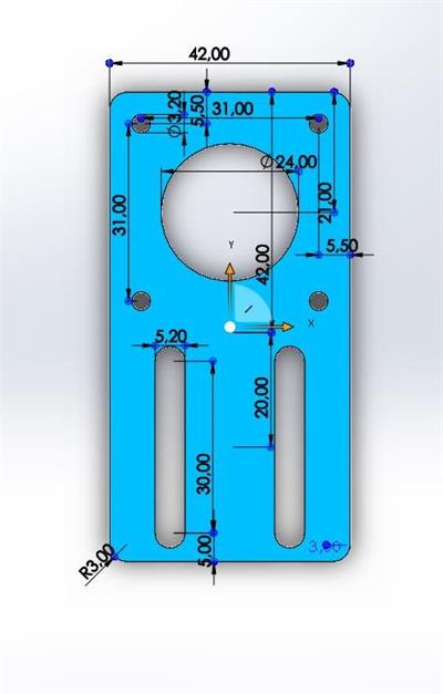 Nema 17 Düz Motor Tutucu Siyah Renk(Ayarlanabilir)