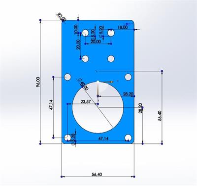 Nema 23 Düz Motor Tutucu Siyah(20x20-20x40  Sigma Profil İçin)