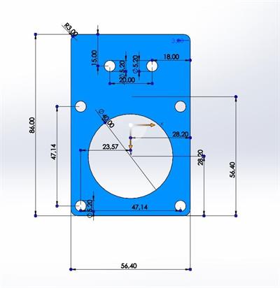 Nema 23 Düz Motor Tutucu Siyah(30x30 Sigma İçin)