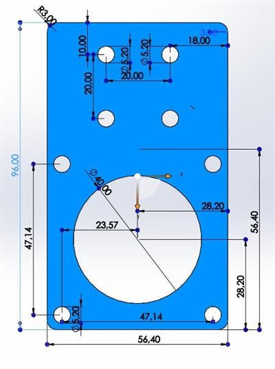 Nema 23 Düz Motor Tutucu(20x20-20x40  Sigma Profil İçin)