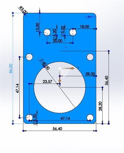 Nema 23 Düz Motor Tutucu(30x30 Sigma İçin)