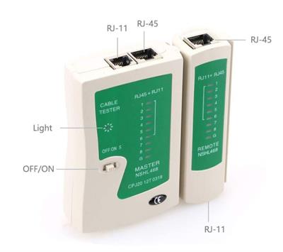 Network Tester RJ45-RJ11 ADSL İnternet Kablo Test Cihazı Cat5-6