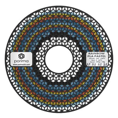 Porima PLA 1.75mm Pastel Rainbow Filament 1Kg