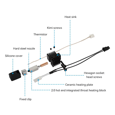 Qidi Tech X Plus 3-X Max 3-X Smart Yükseltilmiş Hotend Kiti