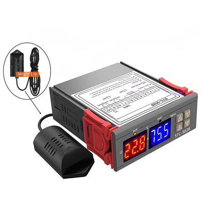 STC-3028 220V AC Çift Ekranlı Sıcaklık ve Nem Ölçer Problu Dijital Termostat