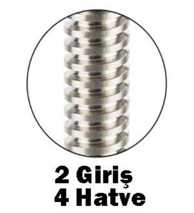 T8 4 Hatve Trapez Mil+Somun(400mm)