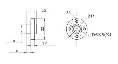 T8 8 Hatve Trapez Somun(Pirinç)