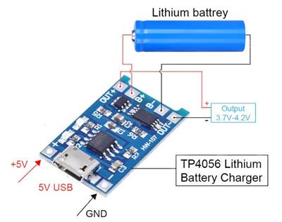 TP4056 1A Lipo – Li-on Pil Şarj Devresi Micro USB(Sarj Korumalı)
