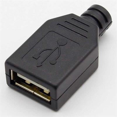 USB A Dişi Soket Lehimlenebilir Kapaklı Model(IC-265F)