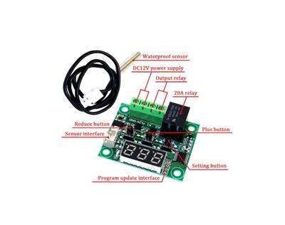 W1209 Termostat Dijital Röleli - Sıcaklık Kontrol Kartı