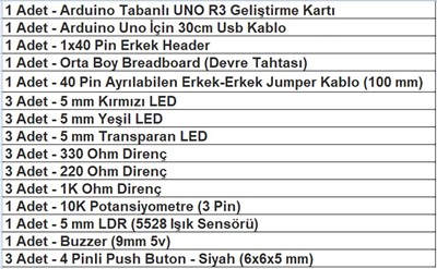 Arduino Mini Başlangıç Seti