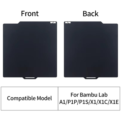 Bambu Lab X1 P1 A1 Çift Taraflı Epoxy Reçine Kaplı Yay Çeliği Tabla-257x257mm