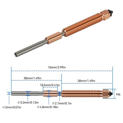 Creality Hi-K2 Serisi Uyumlu Quick Swap Sertleştirilmiş Çelik Nozzle-0.4mm