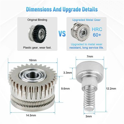 Creality K1-K1C-K1 Max-Ender V3-V3 Plus Extruder Dişlisi(Paslanmaz Çelik)