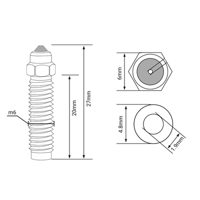 Elegoo Centauri Carbon Sertleştirilmiş Çelik Nozzle-08mm