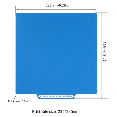 Flashforge AD5X-AD5M Çift Taraflı Düşük Sıcaklık Soğuk Baskı Yüzeyi-Mavi-235x248mm