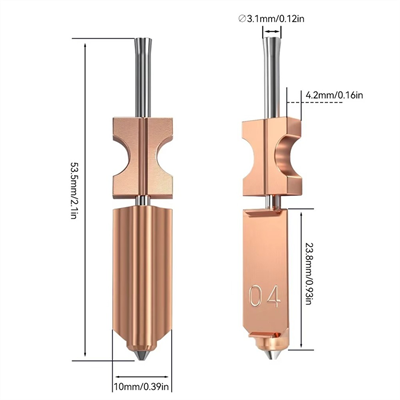 Flashforge AD5X Nozzle Assembly-Çelik Nozzle-0.4mm