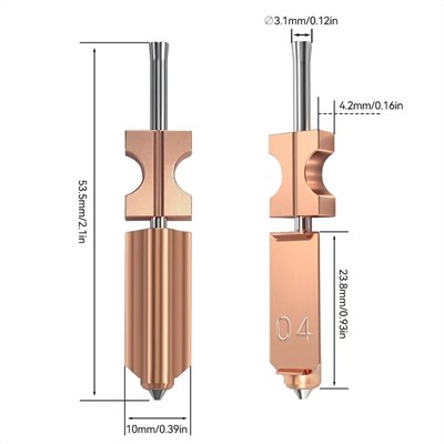 Flashforge AD5X Nozzle Assembly-Çelik Nozzle-0.8mm
