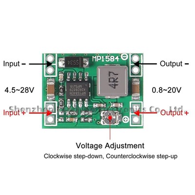 MP1584EN 3A 0.8-20V Arası Mini Ayarlanabilir Voltaj Düşürücü Regülatör Kartı-Giriş 4.5-28V