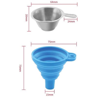 Sla Reçine İçin Metal Süzgeç Ve Silikon Huni(Mavi)