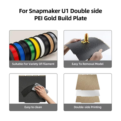 Snapmaker U1 Çift Taraflı Pet-Pütürlü Pei Kaplı Baskı Yüzeyi-270x270mm