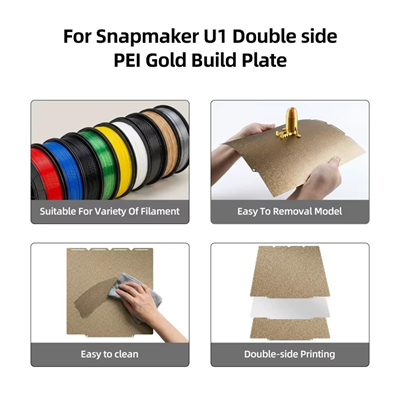Snapmaker U1 Çift Taraflı Pütürlü Pei Baskı Yüzeyi-270x270mm
