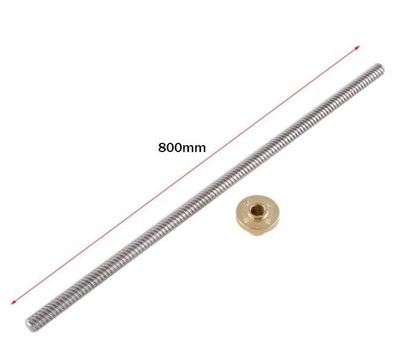 T8 8 Hatve Trapez Mil+Somun(800mm)
