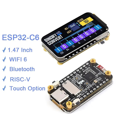 WaveShare ESP32-C6 1.47 İnç Dokunmatik Ekranlı Wi-Fi-Bluetooth Geliştirme Kartı