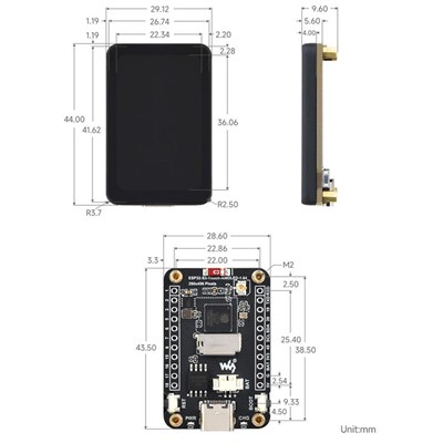 WaveShare ESP32-S3 AMOLED Dokunmatik Ekranlı Wi-Fi-Bluetooth Geliştirme Board