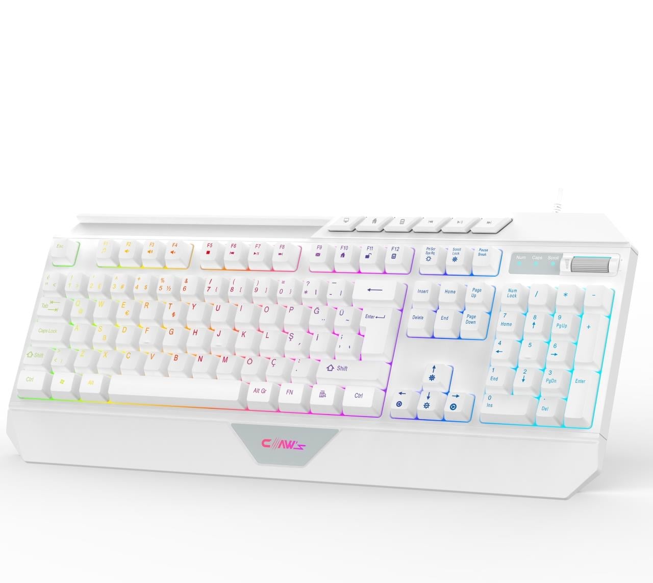 Claw's Nexus K1 Beyaz – 104 Tuş RGB Kablolu Gaming Klavye