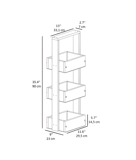 Erguliya 3 Katlı Sepet Organizer & Banyo Dolabı